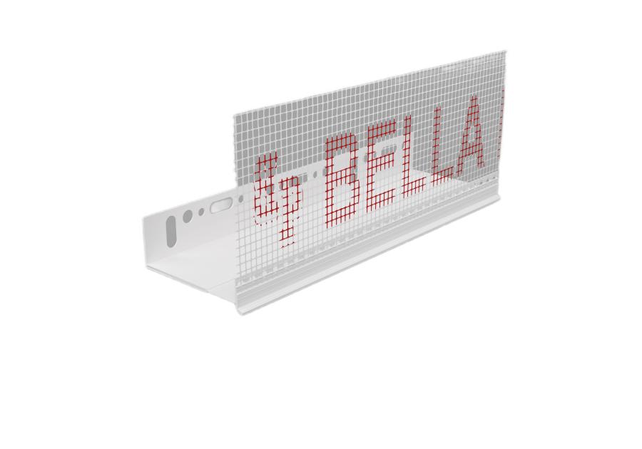 Zdjęcie: Listwa PVC startowa regulowana, okapnikowa z siatką BP30 S 100-140 L200 biała BELLA PLAST