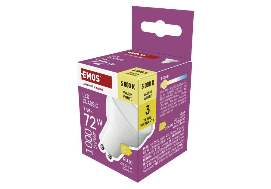 Zdjęcie: Żarówka LED MR16 7 W 1000 lm GU10 światło ciepłe EMOS