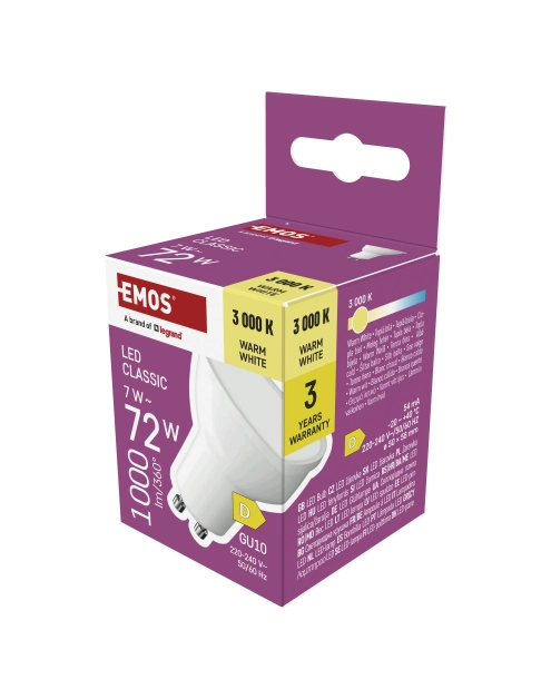 Zdjęcie: Żarówka LED MR16 7 W 1000 lm GU10 światło ciepłe EMOS