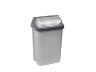 Zdjęcie: Kosz na śmieci z odchylaną pokrywą rasmus 10 L srebrny KEEEPER