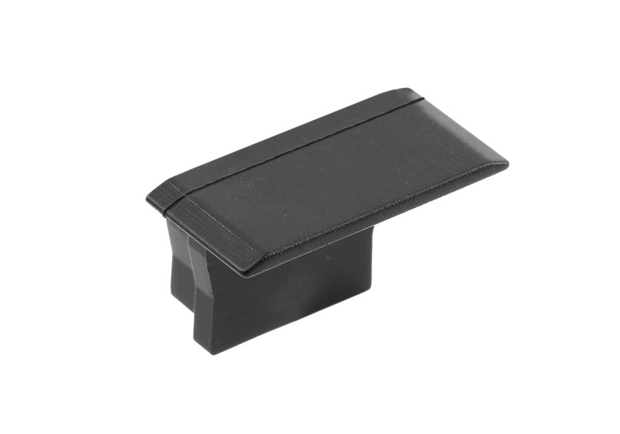 Zdjęcie: Zaślepka do profilu LED Glax Mini z kołnierzem wysoki czarna 10 szt. w blistrze GTV