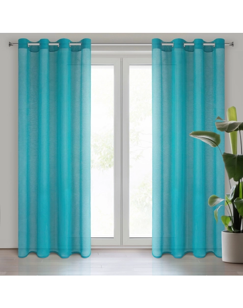 Zdjęcie: Firana gotowa Rebecca 140 x 250 cm Turkusowy EUROFIRANY
