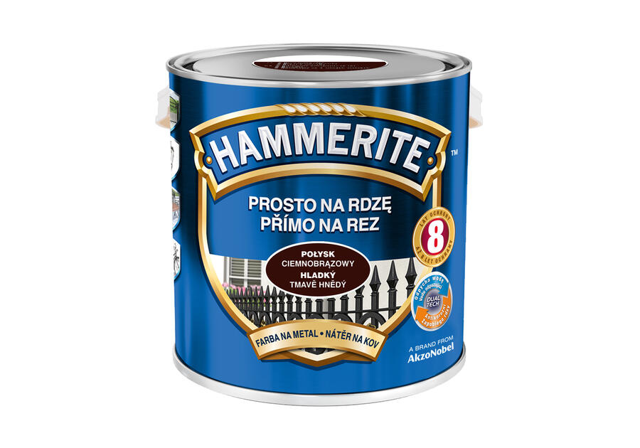 Zdjęcie: Farba do metalu 2,5 L ciemnobrązowy połysk HAMMERITE