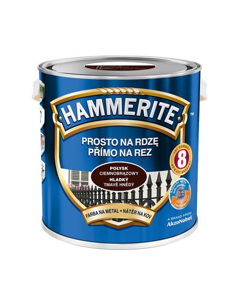 Zdjęcie: Farba do metalu 2,5 L ciemnobrązowy połysk HAMMERITE