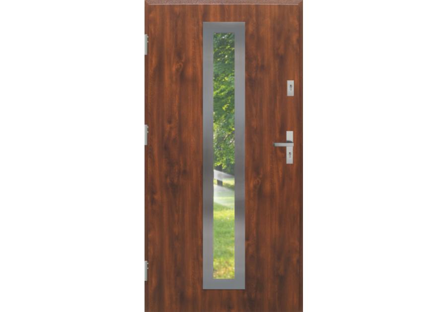 Zdjęcie: Drzwi zewnętrzne stalowo-drewniane Disting Otello 03 Dąb złoty 100 cm lewe KR CENTER