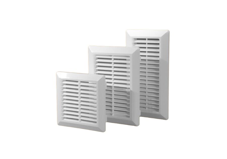 Zdjęcie: Kratka wentylacyjna skośna z siatką 14x14 cm rozmiar 150x155 mm brąz PRZYBYSZ