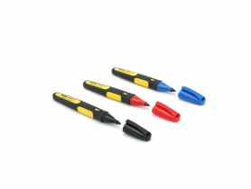 Markery XL czarny, czerwony, niebieski, cienka końcówka, 3 sztuki, karta STANLEY