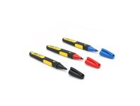 Zdjęcie: Markery XL czarny, czerwony, niebieski, cienka końcówka, 3 sztuki, karta STANLEY