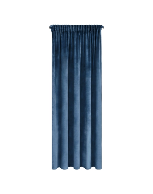 Zdjęcie: Zasłona z welwetu 135x250 cm na taśmie granatowa EUROFIRANY