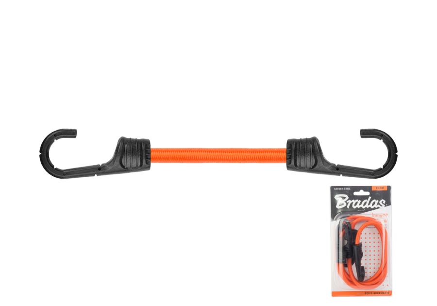 Zdjęcie: Guma elastyczna z hakiem metalowym pokrytym PVC Bungee Cord Hook 80 cm, 2 sztuki BRADAS