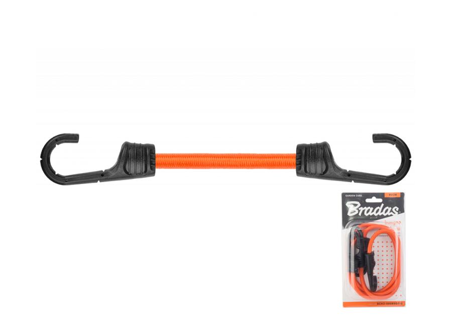 Zdjęcie: Guma elastyczna z hakiem metalowym pokrytym PVC Bungee Cord Hook 80 cm, 2 sztuki BRADAS