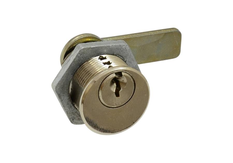 Zdjęcie: Zamek bębenkowy do kaset, kołeczkowy, chrom LOB