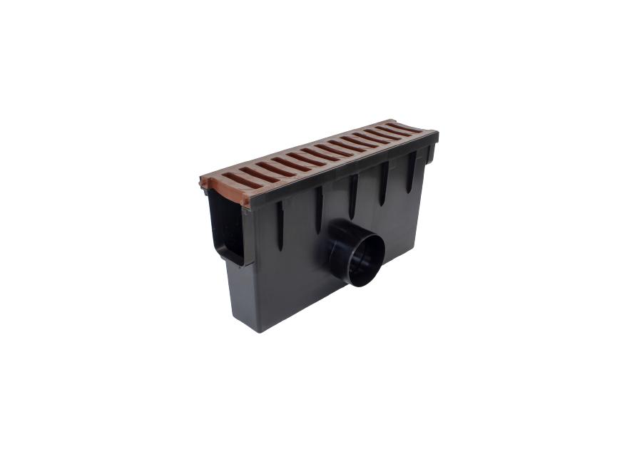 Zdjęcie: Odwodnienie liniowe studzienka zbiorcza krata PVC B 125, 500x131x280 mm ZMM MAXPOL