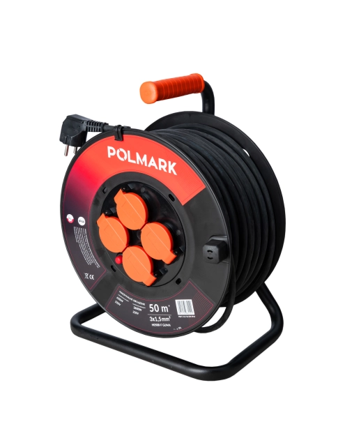 Zdjęcie: Bęben plastikowy duży IP44  50m 3x1,5mm2 H03VV-F POLMARK