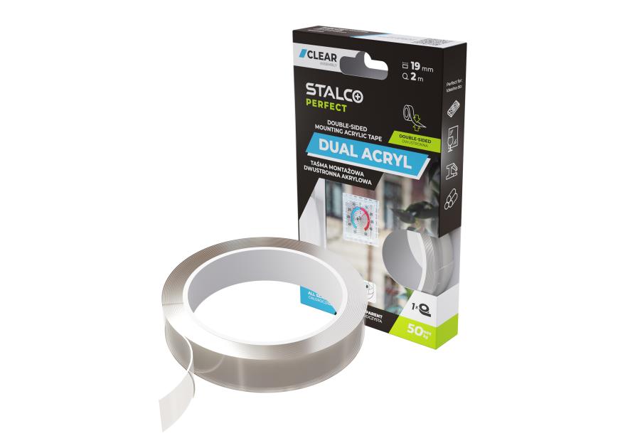 Zdjęcie: Taśma montażowa dwustronna, akrylowa 19 mm x 2 m STALCO PERFECT