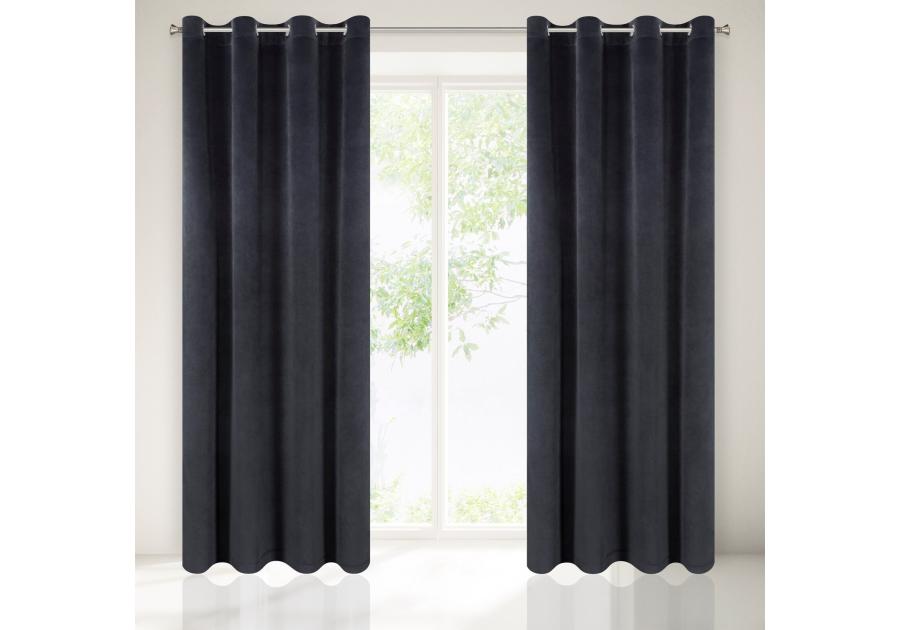 Zdjęcie: Zasłona gotowa Tycjan 140x250 cm czarny EUROFIRANY