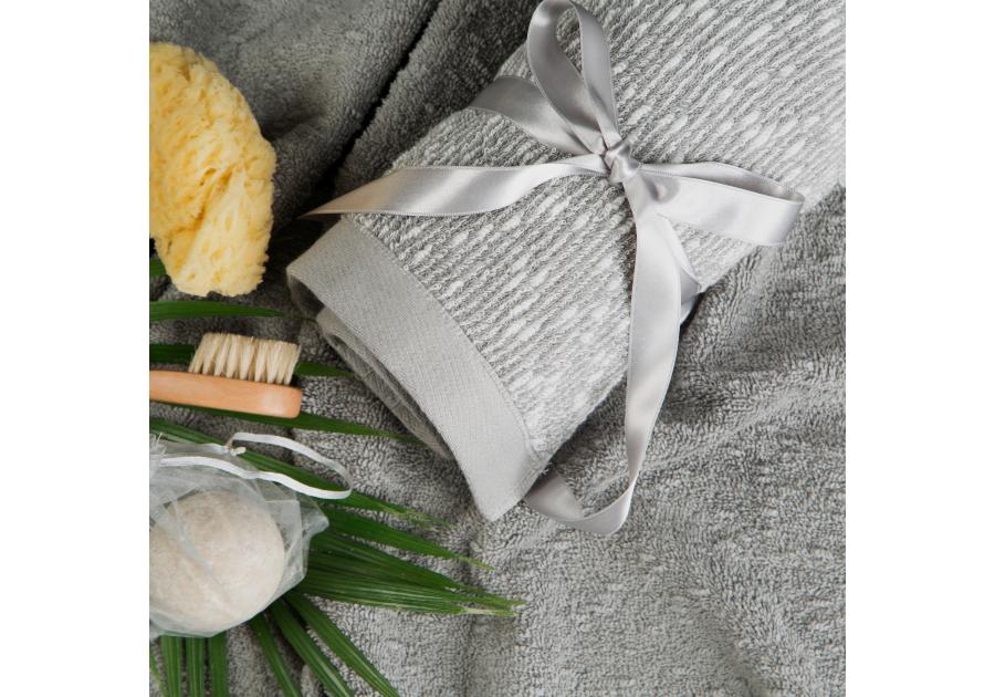 Zdjęcie: Komplet 2 szt. ręczników Tamina 50x90, 70x140 cm srebrno-stalowe EUROFIRANY