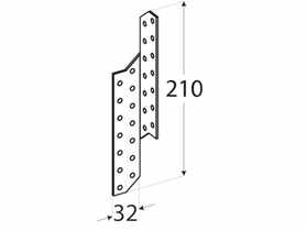 Łącznik krokwiowy lewy 21x3,2 cm LK3 DMX
