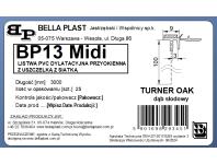 Zdjęcie: Listwa PVC BP13 Midi L300 9/3 dąb słodowy, z siatką i z uszczelką BELLA PLAST