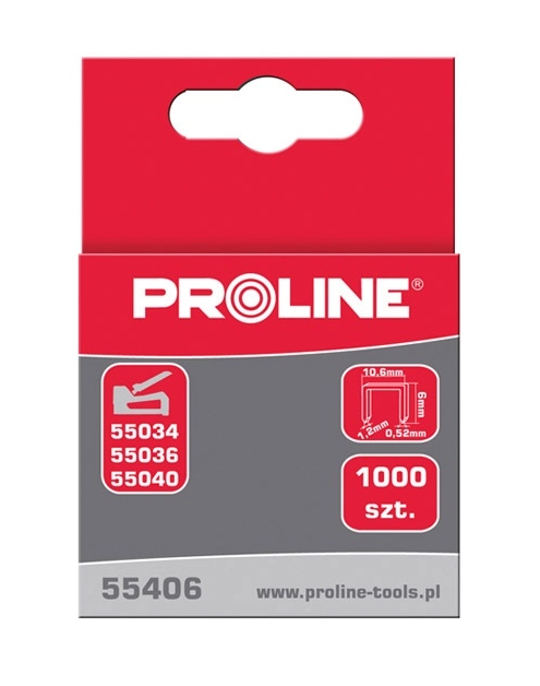 Zdjęcie: Zszywki 14 10,6x1,2 mm - 1000 szt. typ G PROLINE