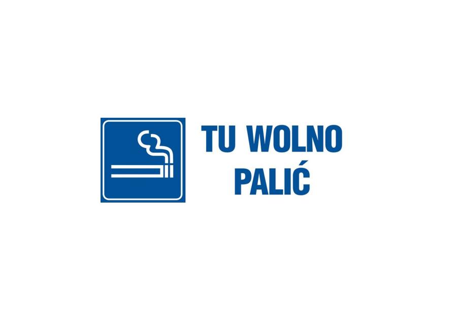 Zdjęcie: Oznaczenie "Tu wolno palic" 10x30 cm płyta METRO