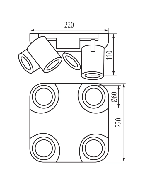 Zdjęcie: Oprawa oświetleniowa 4x max 35 W Laurin EL-4O W KANLUX