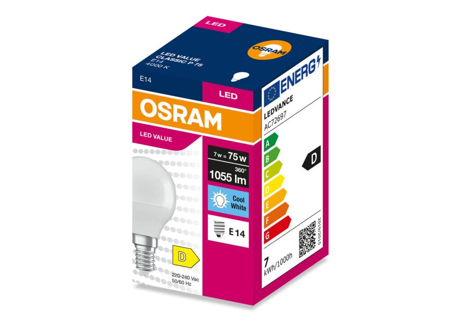 Zdjęcie: Lampa LED Value Classic P 75 7 W 4000K E14 OSRAM