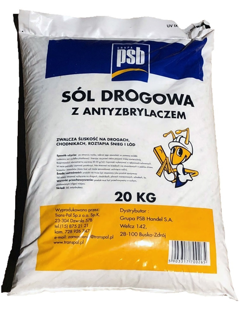 Zdjęcie: Sól drogowa z antyzbrylaczem 20 kg PSB TRANS-PAL