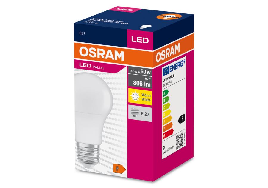 Zdjęcie: Lampa LED Value Classic A 60 FR 8 W 2700 K E27 OSRAM