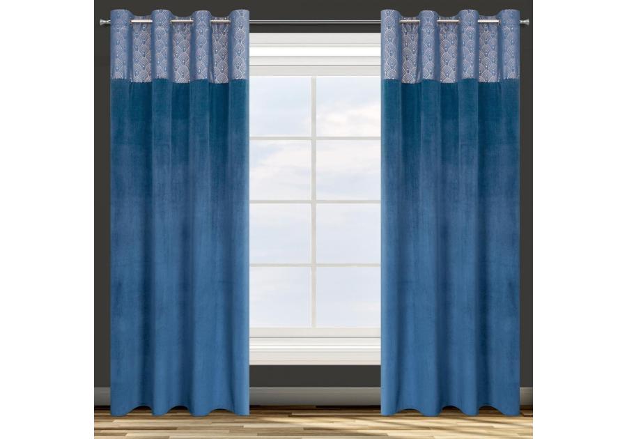 Zdjęcie: Zasłona gotowa D91 Agnes 140x250 cm granatowy EUROFIRANY