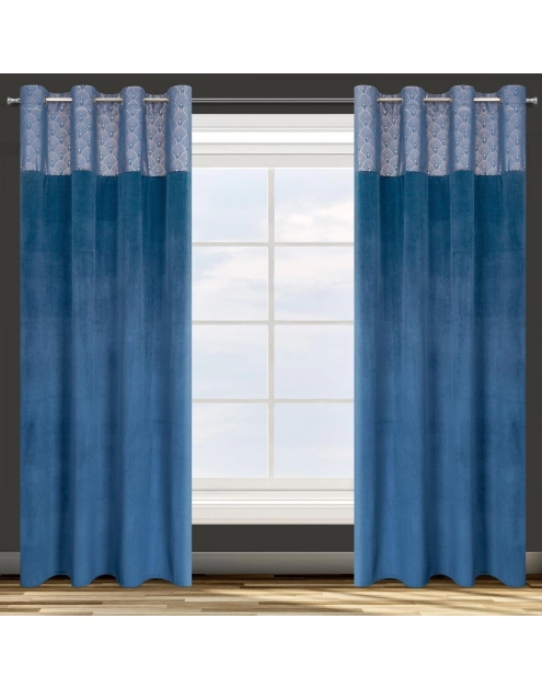 Zdjęcie: Zasłona gotowa D91 Agnes 140x250 cm granatowy EUROFIRANY