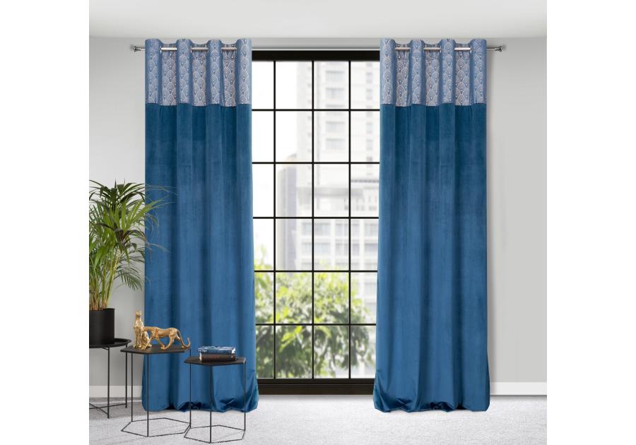 Zdjęcie: Zasłona gotowa D91 Agnes 140x250 cm granatowy EUROFIRANY