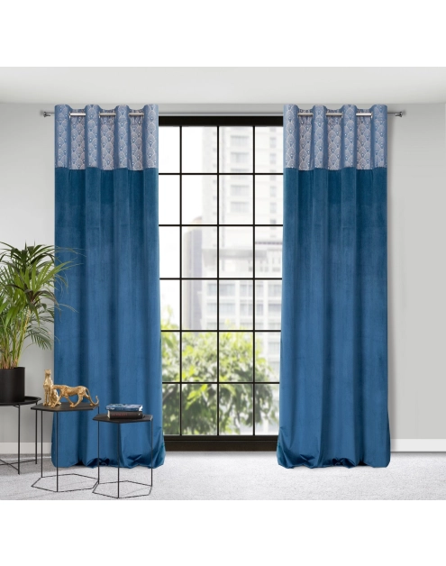 Zdjęcie: Zasłona gotowa D91 Agnes 140x250 cm granatowy EUROFIRANY