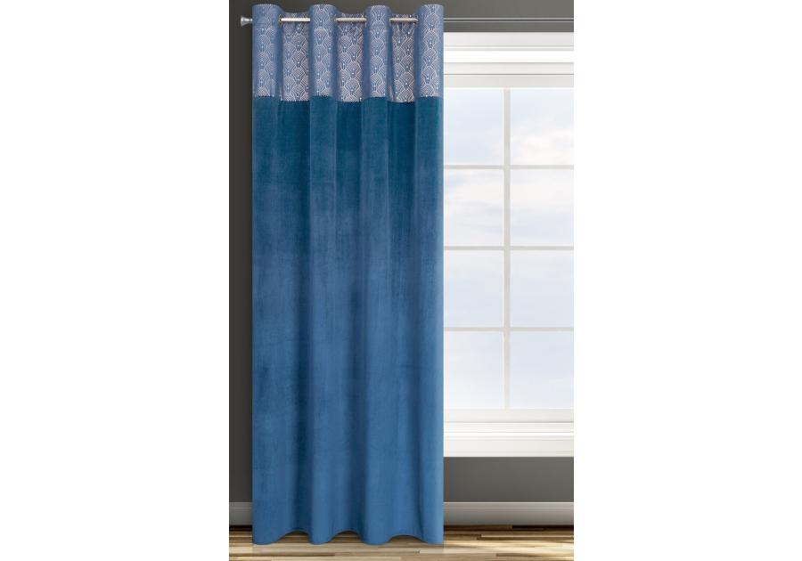 Zdjęcie: Zasłona gotowa D91 Agnes 140x250 cm granatowy EUROFIRANY