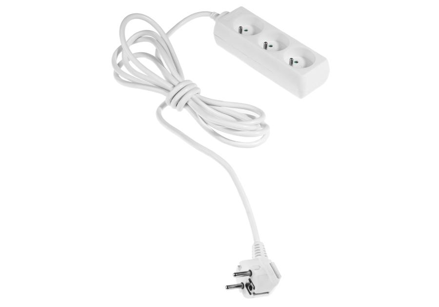 Zdjęcie: Przedłużacz stały z trzykrotnym gniazdem wtyczkowym PS-370/5,0 Eco biały PLASTROL