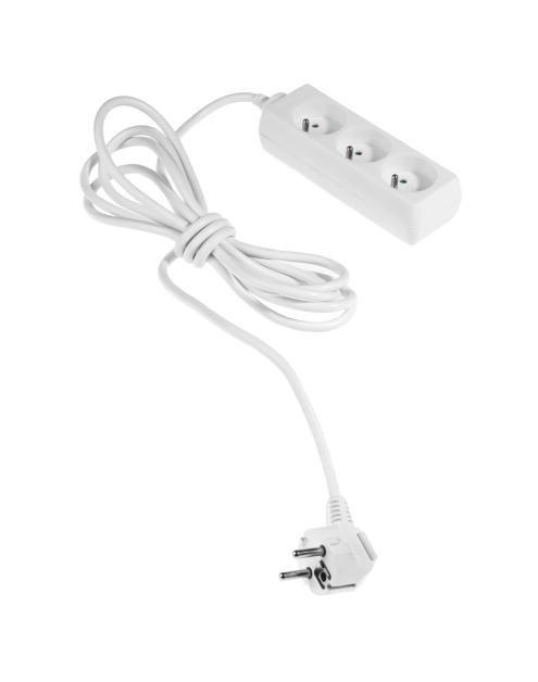 Zdjęcie: Przedłużacz stały z trzykrotnym gniazdem wtyczkowym PS-370/5,0 Eco biały PLASTROL