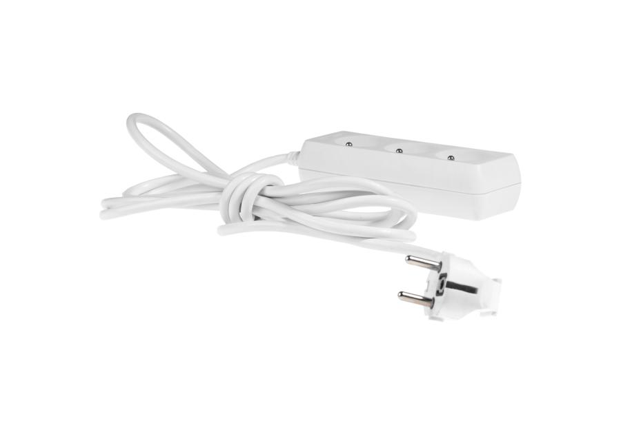 Zdjęcie: Przedłużacz stały z trzykrotnym gniazdem wtyczkowym PS-370/5,0 Eco biały PLASTROL