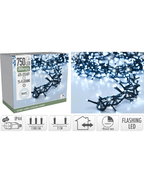 Zdjęcie: Łańcuch świetlny 15 m 750 led biały KOOPMAN