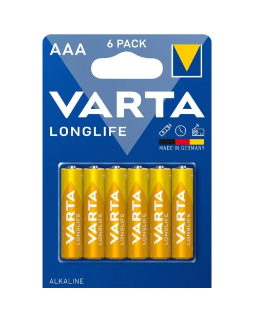 Zdjęcie: Baterie alkaliczne Longlife LR03/AAA 6 sztuk VARTA