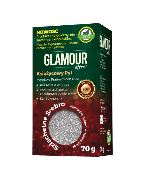 Zdjęcie: Brokat Glamour effect Księżycowy Pył Eco Szlachetne srebro 70 g INCHEM POLONIA