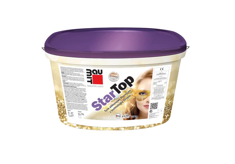 Zdjęcie: Tynk silikonowy Premium StarTop K3 - kolor biały Life 0019 - 25 kg BAUMIT