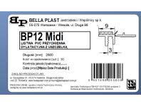 Zdjęcie: Listwa PVC przyokienna, dylatacyjna, tynkarska z uszczelką BP12 MIDI L250 9/3 biały BELLA PLAST