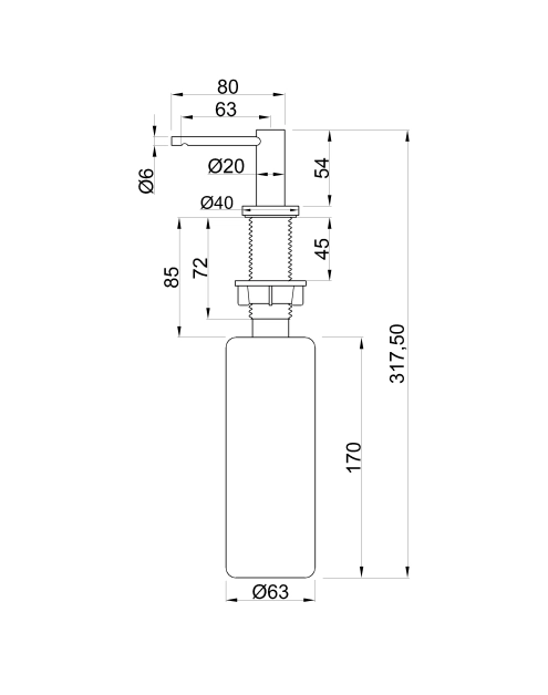 Zdjęcie: Dozownik na płyn do mycia naczyń lub mydło Issa chrom INVENA