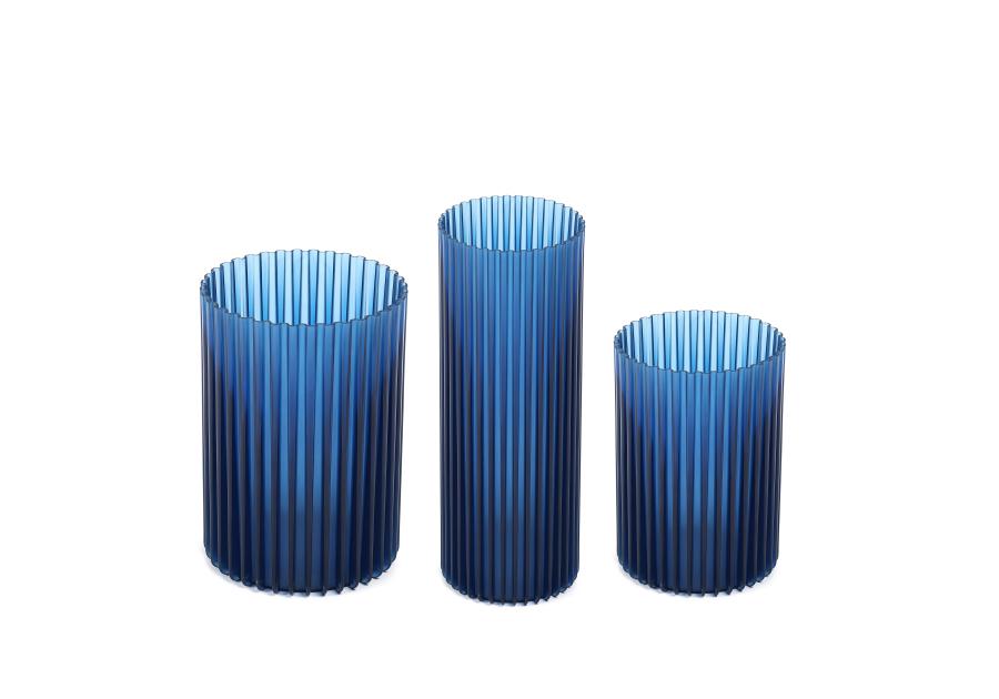 Zdjęcie: Zestaw wazonów Nemo, 3 sztuki, niebieski transparentny LAMELA