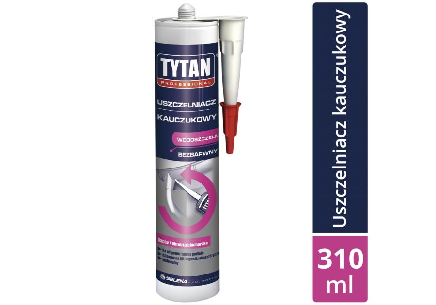 Zdjęcie: Uszczelniacz kauczukowy bezbarwny 310 ml TYTAN PROFESSIONAL