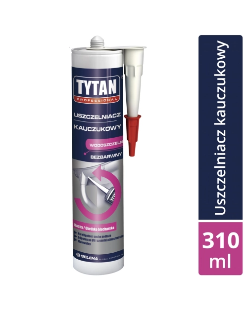 Zdjęcie: Uszczelniacz kauczukowy bezbarwny 310 ml TYTAN PROFESSIONAL