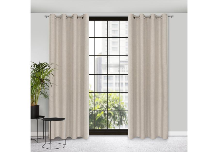 Zdjęcie: Zasłona gotowa Lidia 140x250 cm beżowy EUROFIRANY