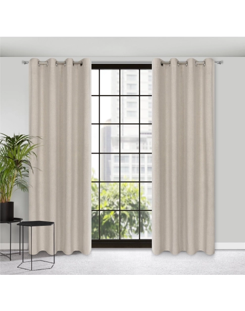 Zdjęcie: Zasłona gotowa Lidia 140x250 cm beżowy EUROFIRANY