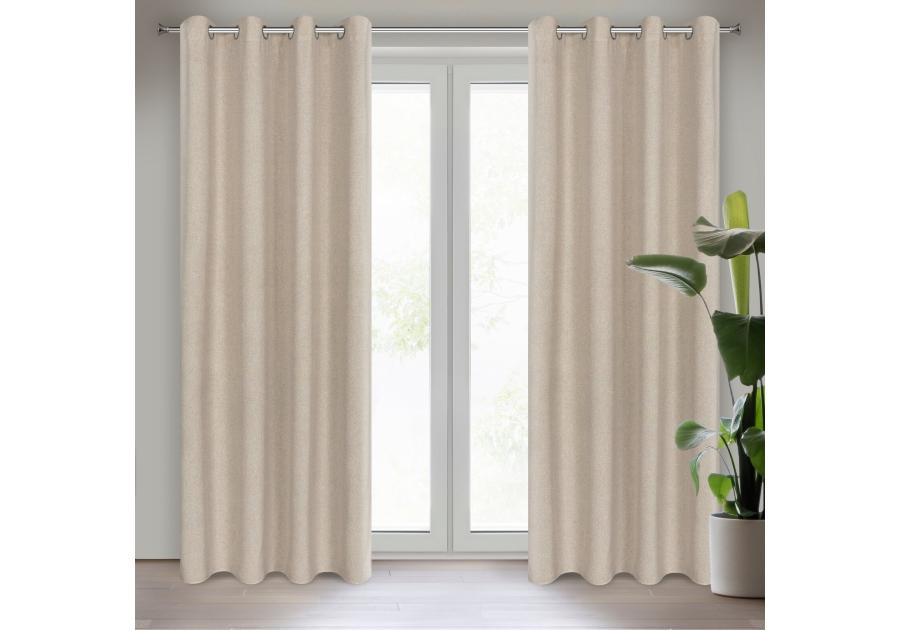 Zdjęcie: Zasłona gotowa Lidia 140x250 cm beżowy EUROFIRANY