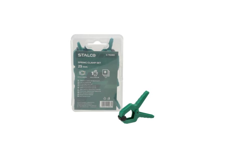 Zdjęcie: Ściski sprężynowe 25 mm, 8 sztuk S-76580 STALCO